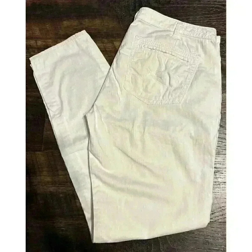 Silver Jeans Gwen Chino Relaxed Skinny Women's Size 34x29.5 White Pants